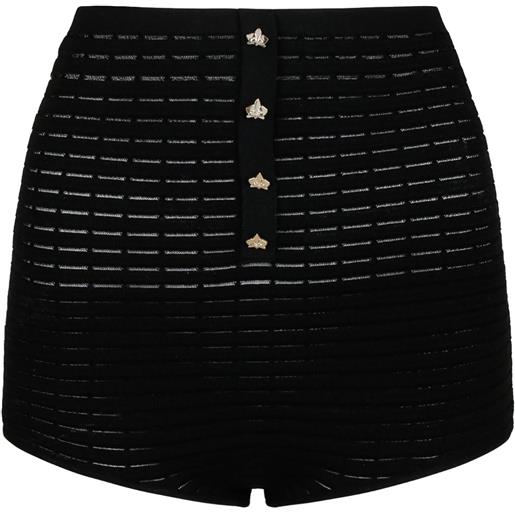 Genny shorts a vita alta - nero