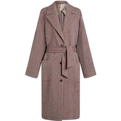 ETRO cappotto con cintura - rosso