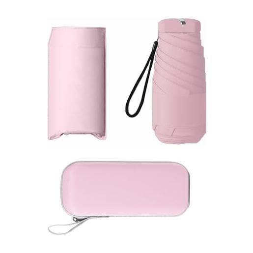 AUSDINAUTO mini ombrello - resistente al vento e impermeabile - ideale per piogge e acquazoni (bianco)