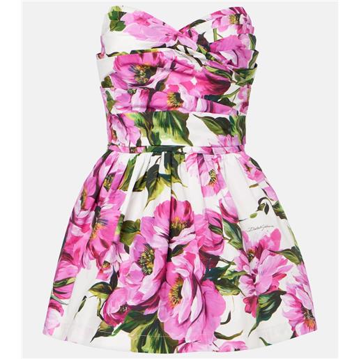 Dolce&Gabbana abito corto in cotone con stampa floreale