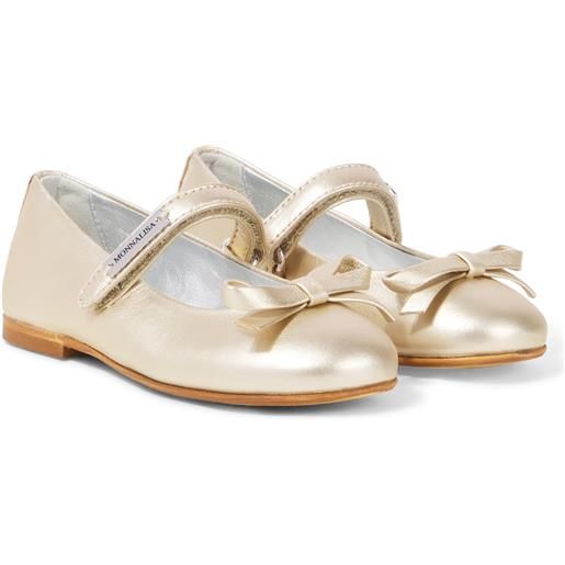 Monnalisa ballerine in pelle metallizzata