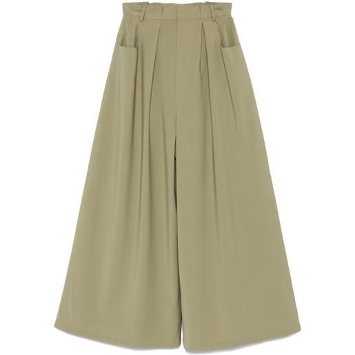 Tibi pantaloni a gamba ampia - verde