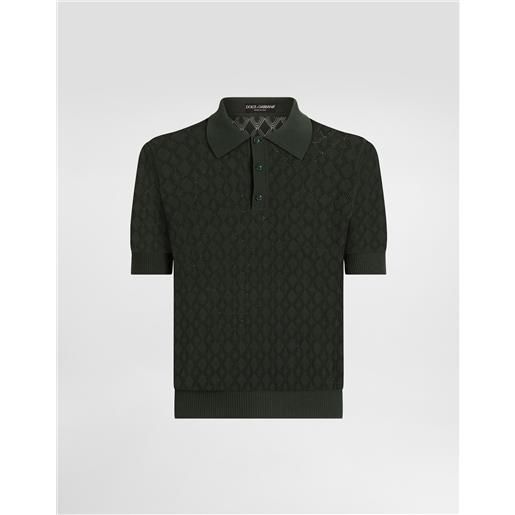 Dolce & Gabbana maglia polo manica corta in cotone traforato