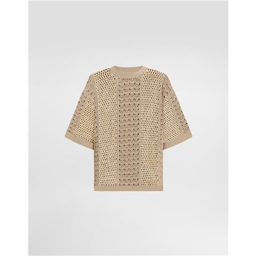 Dolce & Gabbana maglia girocollo in crochet di cotone e viscosa