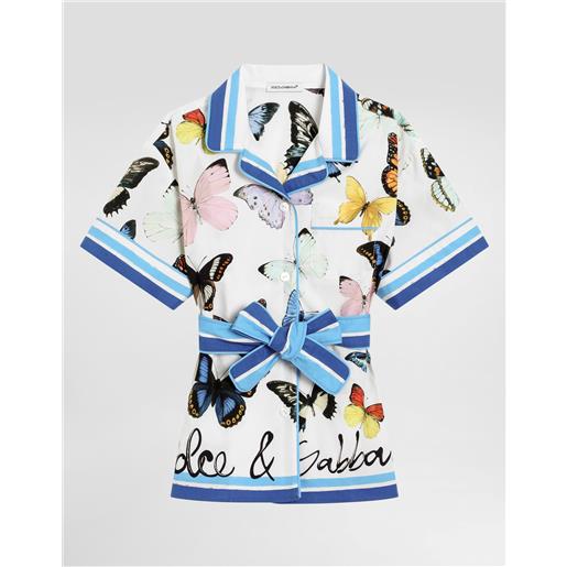 Dolce & Gabbana camicia in popeline con stampa farfalle