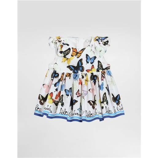 Dolce & Gabbana top in popeline con stampa farfalle