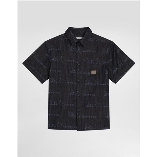 Dolce & Gabbana camicia in denim con logo dolce&gabbana
