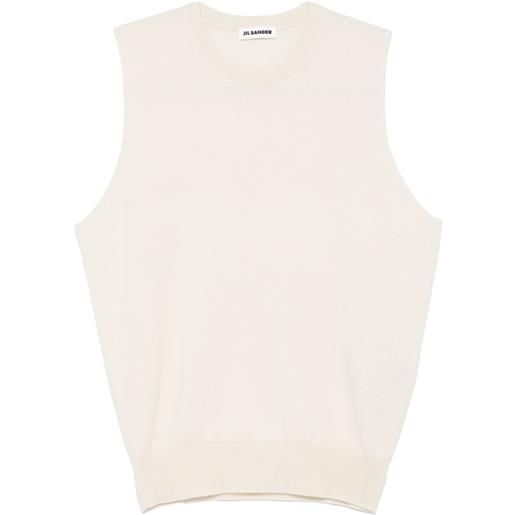 Jil Sander canotta in maglia - toni neutri
