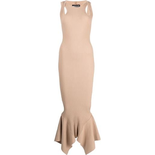ANDREĀDAMO cut-out ribbed midi dress - toni neutri