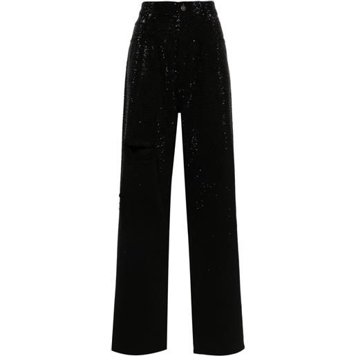 Golden Goose jeans a gamba ampia con decorazione - nero