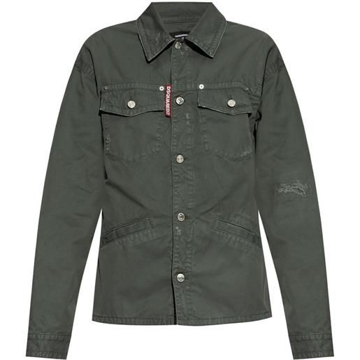 DSQUARED2 camicia con effetto vissuto - verde