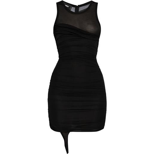 DSQUARED2 abito corto drappeggiato - nero