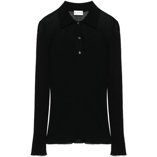 Moncler polo a coste - nero