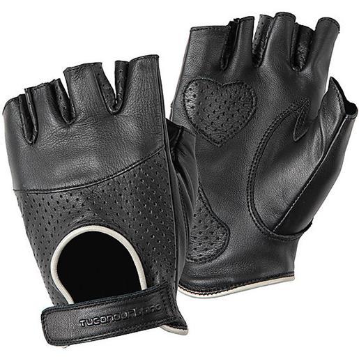 Tucano Urbano guanti donna mezze dita in pelle sberla nero | tucano urbano
