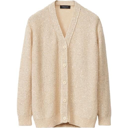 Fabiana Filippi cardigan con paillettes - marrone