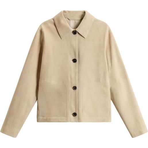 Woolrich giacca in pelle scamosciata - toni neutri