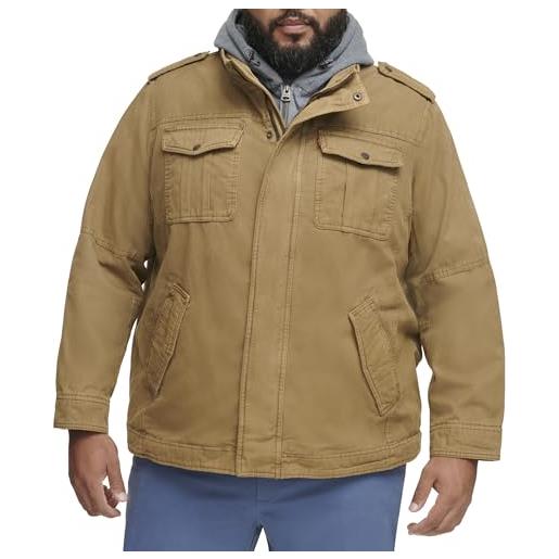 Levi's giacca militare da uomo in cotone lavato con cappuccio, medium