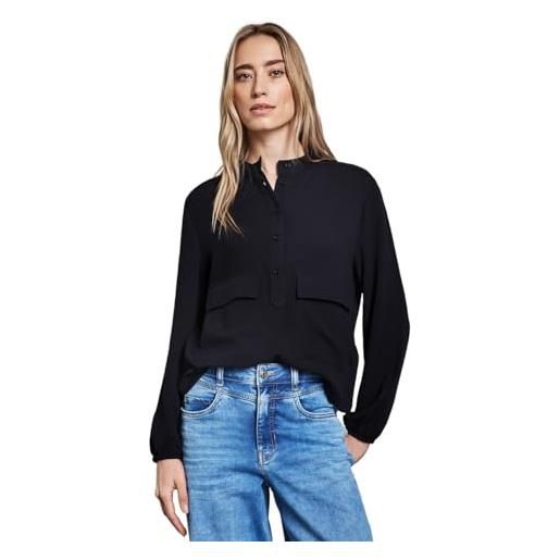 Street One a345451 maglia oversize con struttura stropicciata, deep tint blue, 46 donna