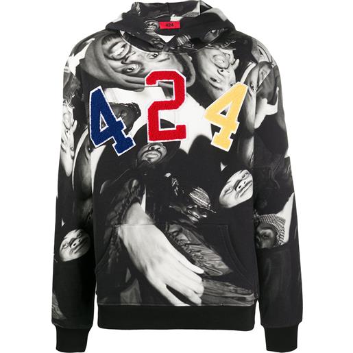 424 felpa con stampa 424 x wu tang - nero