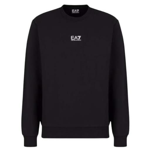 EA7 felpa girocollo uomo nero emporio armani 7 logo ea 3xl nero