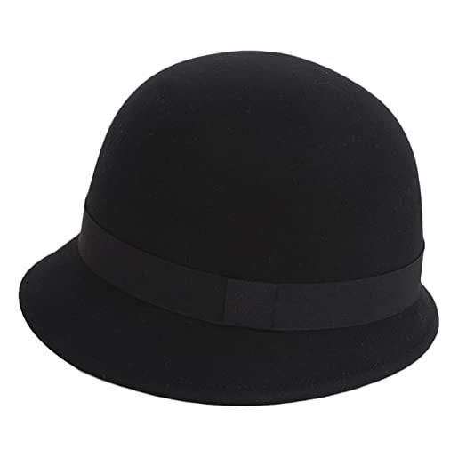DongBao cappello in feltro di lana da donna, anni '20, stile vintage, cappello a cloche, berretto a bombetta