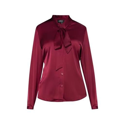 paino blusa a maniche lunghe, rosso vinaccia, xl donna