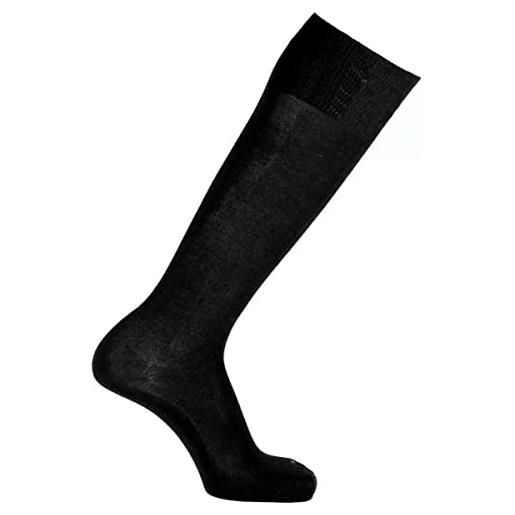 ROSSI CALZE 6 paia calza uomo lunga 229 rossi in lana rasata, made in italy, rimagliata a mano con tallone rinforzato, ideale per l'inverno, nero, 45-46