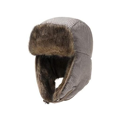 DongBao cappello da trapper da uomo cappello da bombardiere russo sovietico ushanka cosacco cappello invernale con paraorecchie, unisex