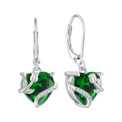 JO WISDOM Women's 925 Sterling Silver Earrings with 3A Cubic Zirconia, Jewellery for Women, Sterling Silver Zircon, Cubic Zirconia
