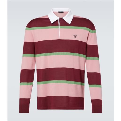 Prada polo in seta e cotone a righe