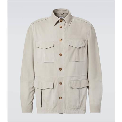 Brunello Cucinelli giacca camicia in suede