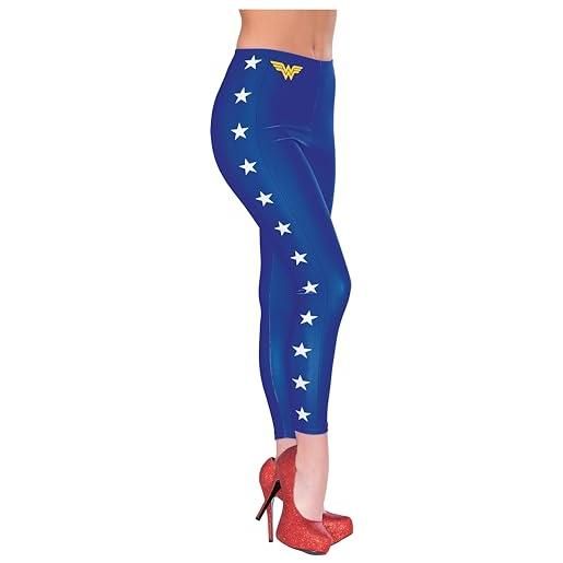 Rubie's rubies wonder woman dc comics adult leggings standard one size, blu, taglia unica