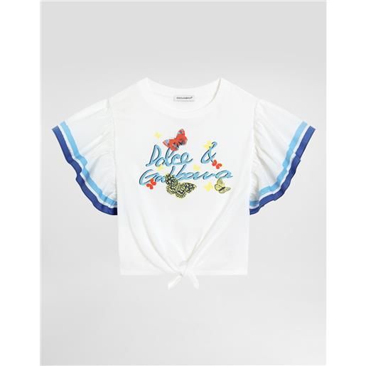 Dolce & Gabbana t-shirt in jersey e popeline con logo dolce&gabbana