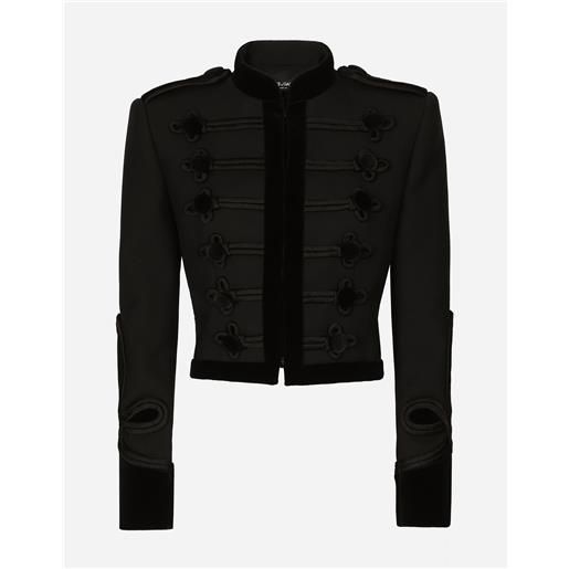 Dolce & Gabbana giacca marsina in doppia gabardina di lana con alamari