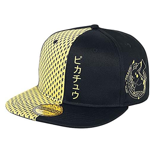Bioworld unisex - adulto pokemon pikachu snapback baseball cap berretto da baseball not applicable, nero (black black), taglia unica (taglia unica: adjustable)