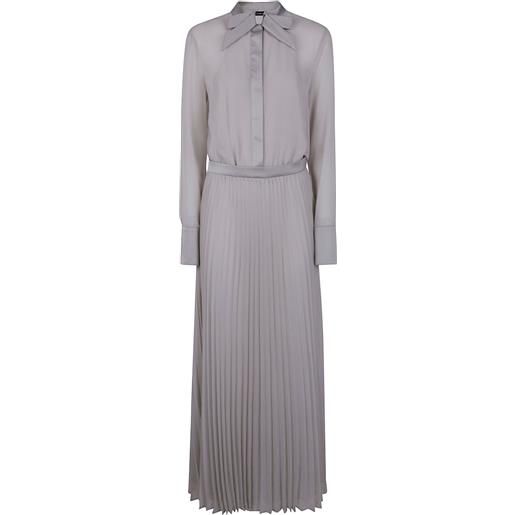 Emporio Armani abito lungo con fiocco - grigio