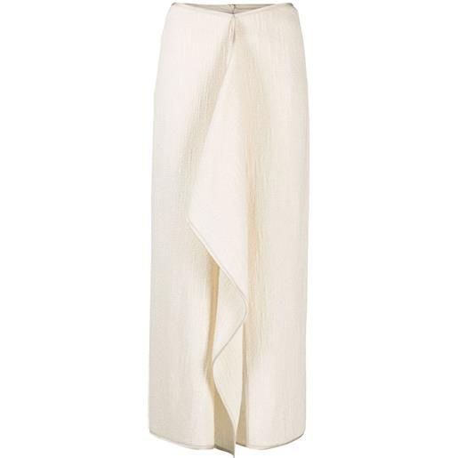 Nanushka gonna midi drappeggiata - toni neutri