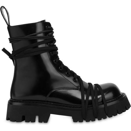 Moschino anfibi con lacci - nero