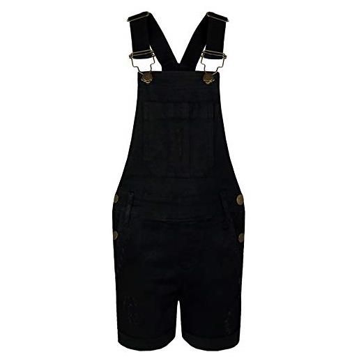 A2Z 4 Kids bambini ragazze salopette pantaloncini designer - shorts dungaree d77 black 9-10