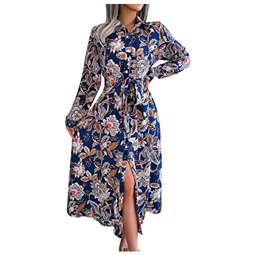 OCCOKO abito estivo boho da donna con nodo sul davanti, scollo a v, manica corta, abiti da spiaggia casual a strati floreali vestiti da viaggio