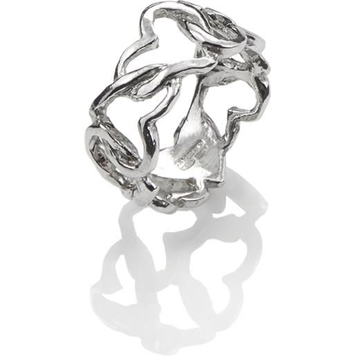 Giovanni Raspini / cuori e monete / anello cuori aria intrecci / argento - 9895