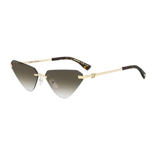 Dsquared2 d2 0108/s pef/9k gold green sunglasses woman standard, standard, 63