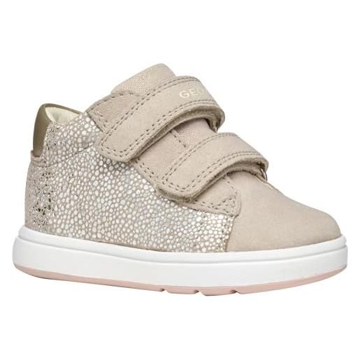 Geox b biglia girl c, scarpe da ginnastica bimba 0-24, beige/platinum, 18 eu