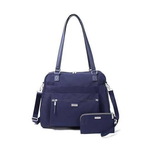 Baggallini borsa da donna espandibile per computer portatile, taglia unica, marina militare, taglia unica