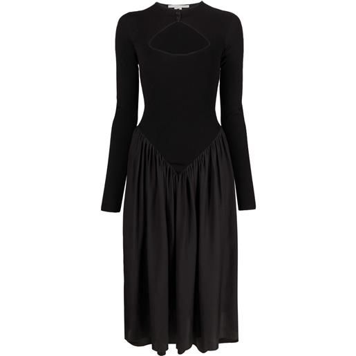 Stella McCartney abito midi a maniche lunghe - nero