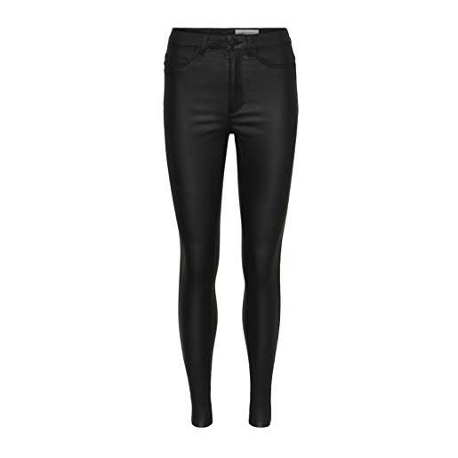 NOISY MAY callie high waist skinny coated trousers donna jeans nero s