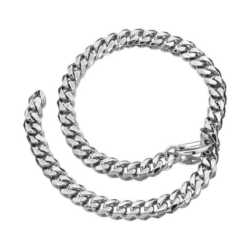 Gualiy Collane Acciaio Inossidabile Uomo, Collana con Catena