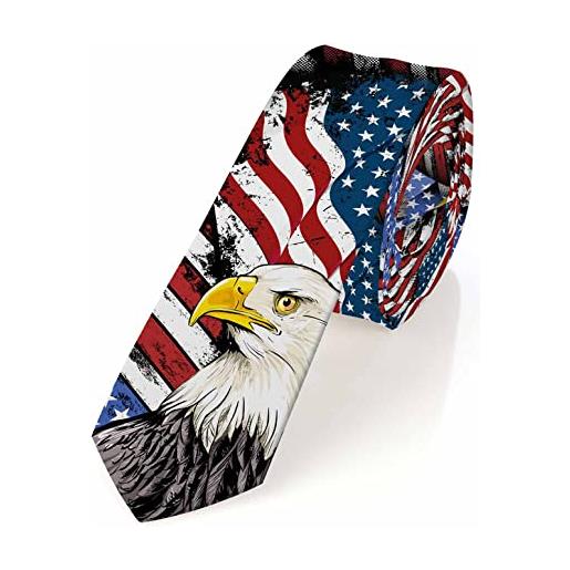 Generic cravatta da uomo american flag tie classico cravatta da lavoro elegante cravattino per completo per festa ufficio vestito da cerimonia