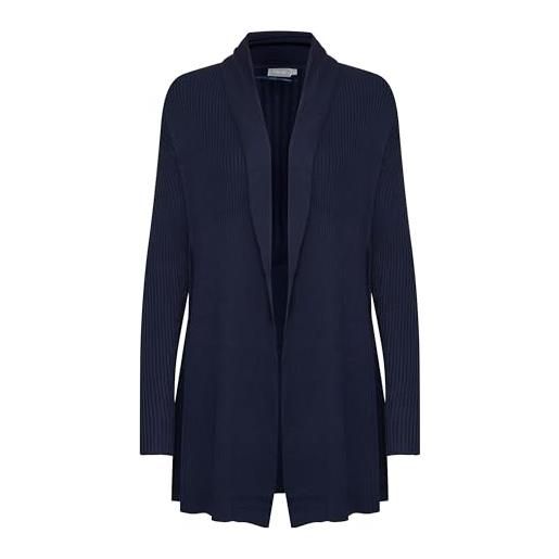 Fransa frzubasi - cardigan lungo da donna, lavorato a maglia fine, black iris (60410), xxl