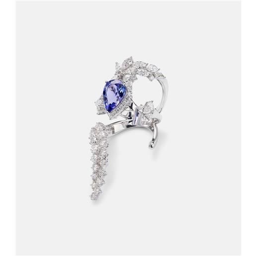 Yeprem anello reign supreme in oro bianco 18kt con tanzanite e diamanti